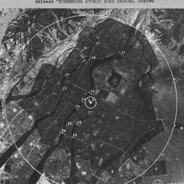 Zrzucenie bomby atomowej na Hiroszimę. Zasięg zniszczeń. 1945.